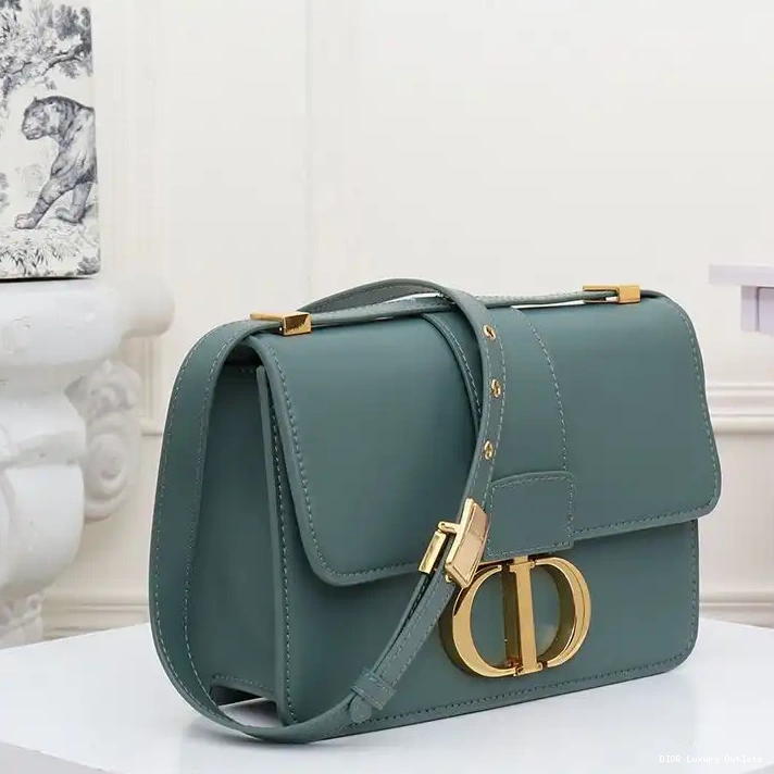 Cheap 30 Montaigne Dior Blue Calfskin Box Bag 0326 Luxury